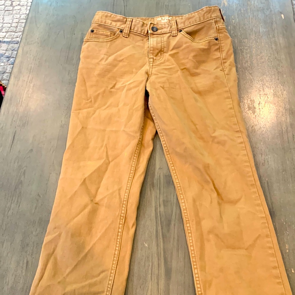 Tan straight leg jeans